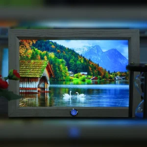 In Ảnh Điện Ambient phát sáng, khung gỗ sồi cao cấp